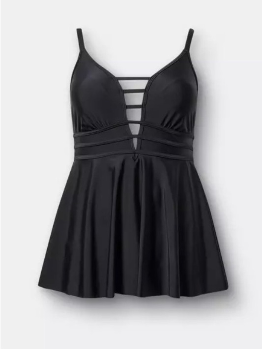NWT Torrid Black Strappy Skater One-Piece Swimdress - Picture 6 of 7